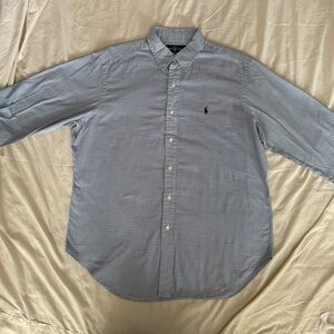 Ralph Lauren Men's Light Blue Plaid Shirt